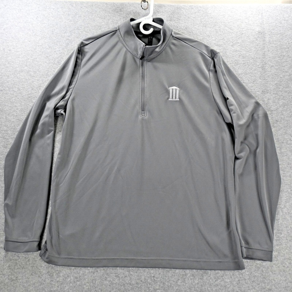 Adidas Pullover Men's XL Grey Logo  1/4 Zipper Active Wear Long‎ Sleeves